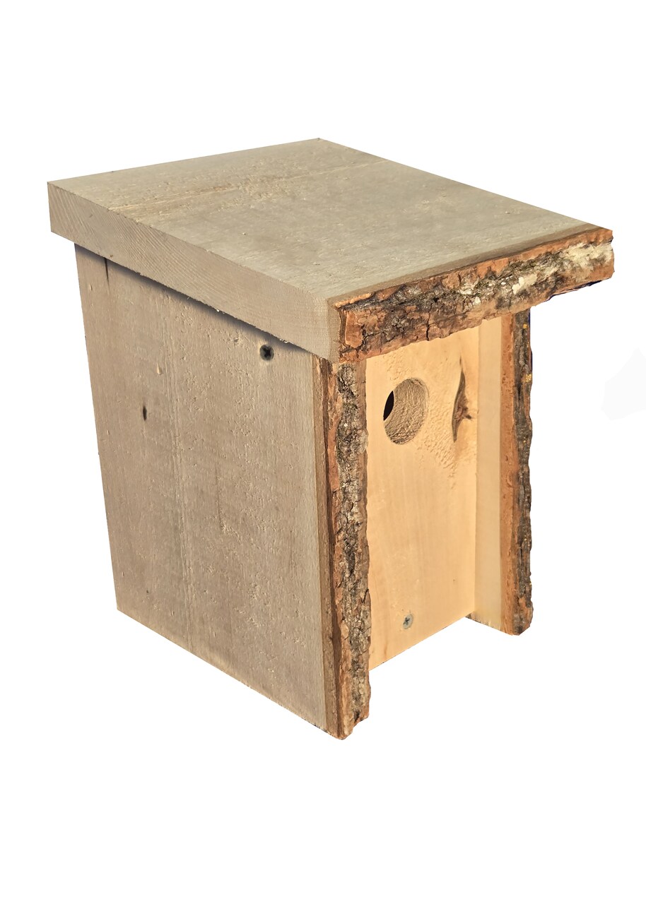 Rustic Bark Edge Birdhouse for your Garden, Small Rustic Lodge Style